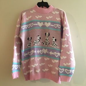 Adele knit wear vintage pastel Dalmatian sweater
